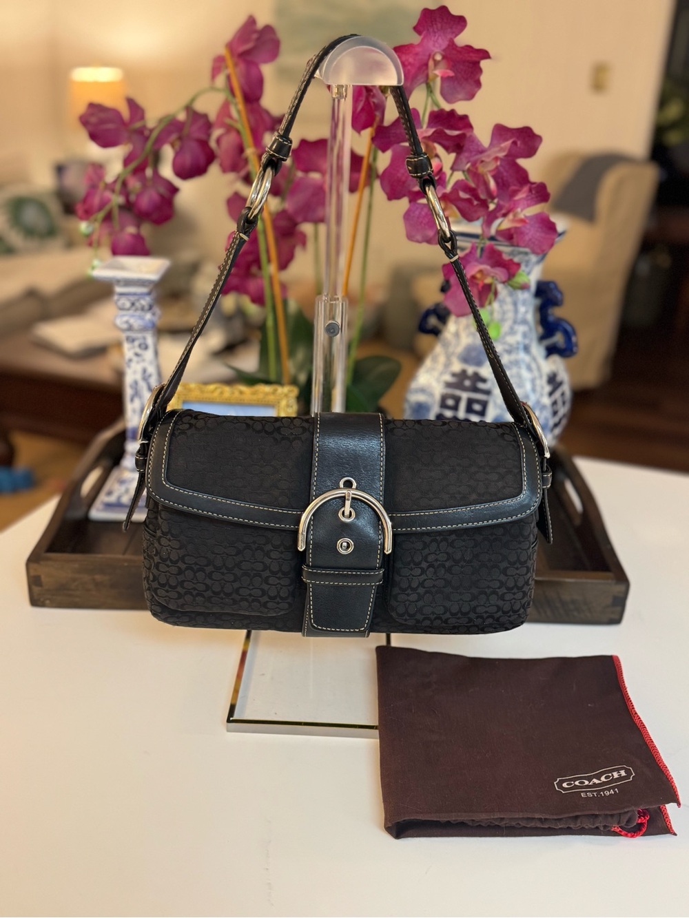 🖤🖤 COACH Y2K SOHO SIGNATURE FLAP SHOULDER BAG!